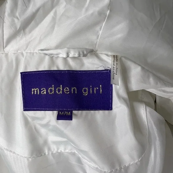 Madden Girl White Long Puffer Coat - Picture 8 of 11